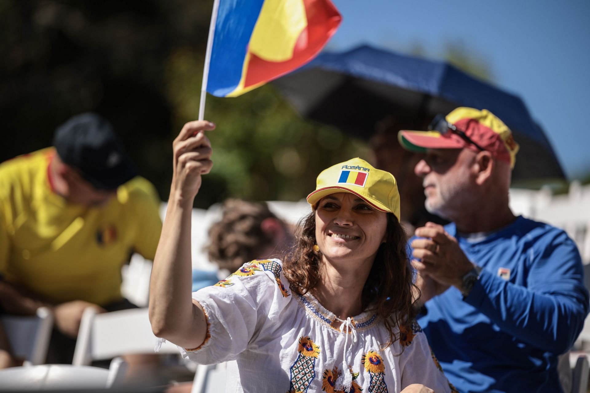 A Ukrainian tennis fan watches Ukraine vs Romania at BJK Cup 2025 | Image Source: Getty